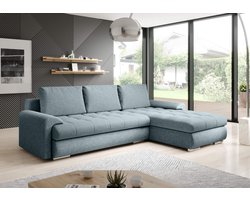 hoekbank kyoto- blue- lounge universeel- hoeksalon met bed en opbergruimte- zetelsenbedden