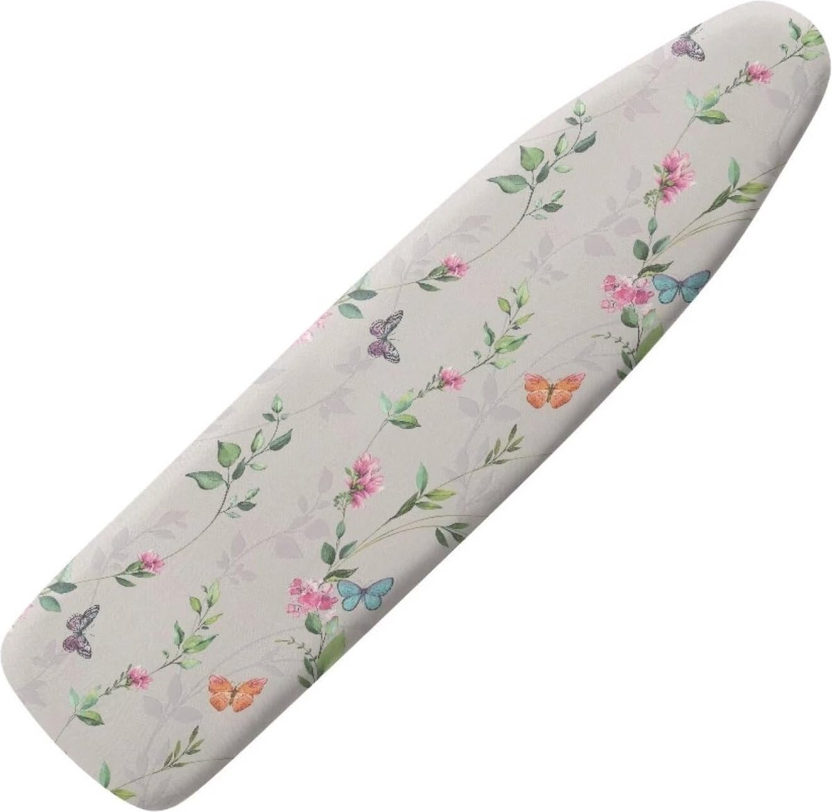Goedkoopste Elastische Strijkplankhoes Grijs met Vlinders - Superzacht en Schroeibestendig, Maat S voor Strijkplanken van 110-115 x 30-36 cm