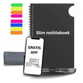 Digitaal Notitieblok - Digitaal Schrijven - Digitaal Kladblok - Schrijfbord Uitwisbaar - Herbruikbare Notitieblok - Inclusief Pen/Zelfklevende Notities En Microvezeldoek - Met App Verbinding - A4 Notitieboek - Planner To-Do Lijst