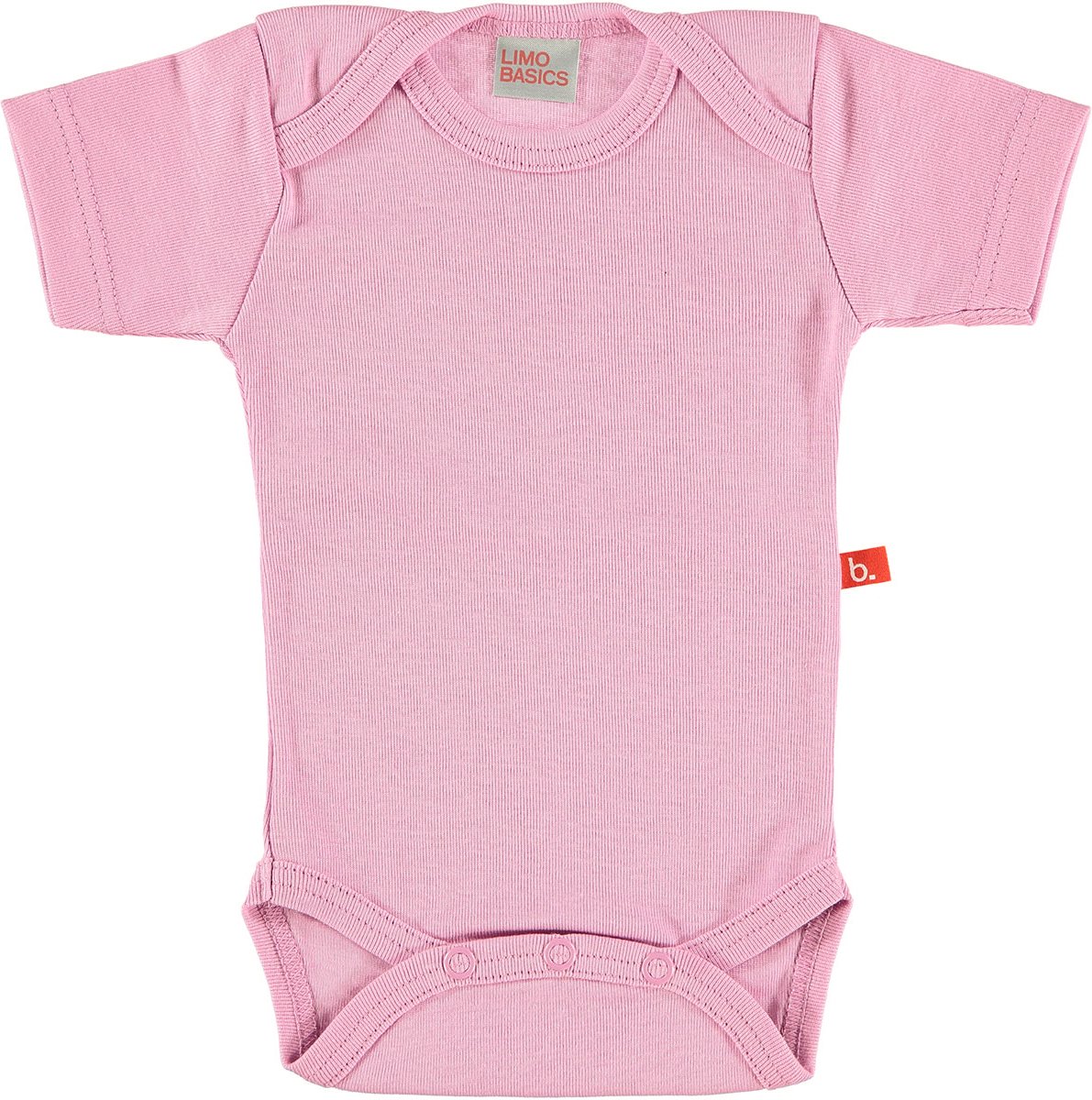 Baby romper korte mouw bio katoen roze 50-56