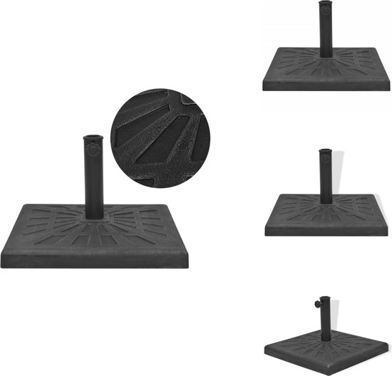 vidaXL Parasolvoet voor stokken van 32/38/48 mm 17 kg vierkant vidaXL Parasolvoet voor stokken van 32/38/48 mm 17 kg vierkant