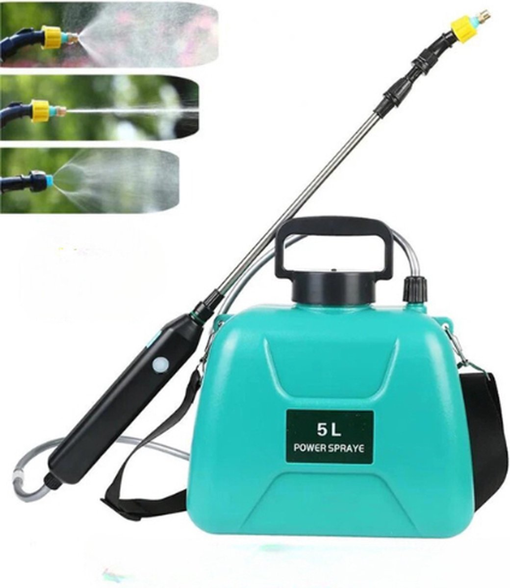 Tumex - Tuinsproeier - Plantensproeier - 5L Capaciteit - 3-in-1 Nozzle - Oplaadbare 2400mAh Batterij - Met Verlengbare Spuitstok 60cm