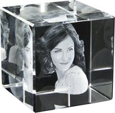 3D Foto in glas. Model Kubus staand Afm: 60 x 60 x 60 mm