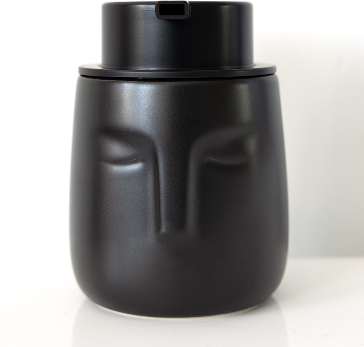 Oliva's - Zeepdispenser - Zeeppompje - Zeeppomp gezicht - 350 ml - Zwart
