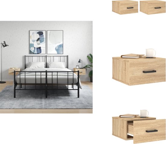 VidaXL Nachtkastjes 2 St 41x31x80cm Bewerkt Hout Art Eikenkleur 835491079 VidaXL Nachtkastjes 2 St 41x31x80cm Bewerkt Hout Art Eikenkleur 835491079