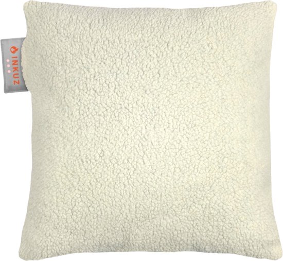 Inkuz - Warmtekussen - Infrarood - Draadloos - Teddy - Wit - Gote powerbank - Oplaadbaar - Warmte kussen - 45x45