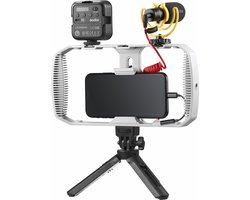 Godox VK1-UC Vlogging Kit (USB-C aansluiting) Inclusief: LED6R belichter - Diffusor - Bracket - Microfoon - Wind Cap - Windscreen schuim - Mini tripod - Smartphone Rig - Perfect voor vloggers Godox VK1-UC Vlogging Kit (USB-C aansluiting) Inclusief: LED6R belichter - Diffusor - Bracket - Microfoon - Wind Cap - Windscreen schuim - Mini tripod - Smartphone Rig - Perfect voor vloggers