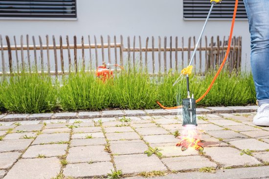 Krachtige gasafvlammer voor onkruidbestrijding op grote oppervlakken met drukgasfles aansluiting van Kinzo — afbeelding 4