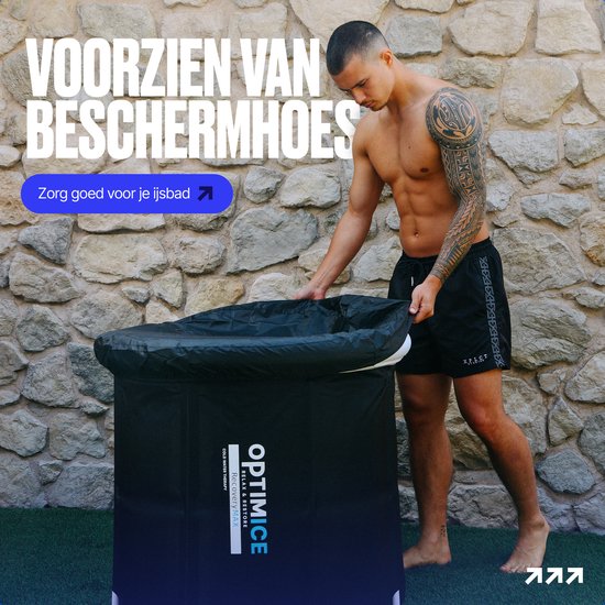OPTIMICE IJsbad All in Pakket - Inclusief Koelelementen, E-Books (Koudwater Therapie, Meditatie, Ademhaling), Thermometer & Draagtas - Zitbad - Wim Hof - Ice Bath - Opvouwbaar en Inklapbaar