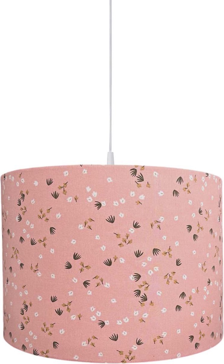 BINK Bedding Hanglamp/Lampenkap Ricky 30cm inclusief pendel - bloemen - peach - roze - meisjes - babykamer - kinderkamer - verlichting - decoratie