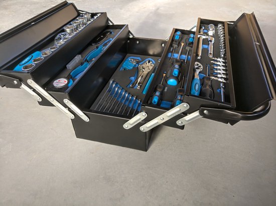 STAHLWERK Gereedschapskist met 4 lege gereedschapskisten, gereedschapskoffer, gereedschapsorganizer, 4-in-1 modulesysteem met geïntegreerde assortimentsdozen
