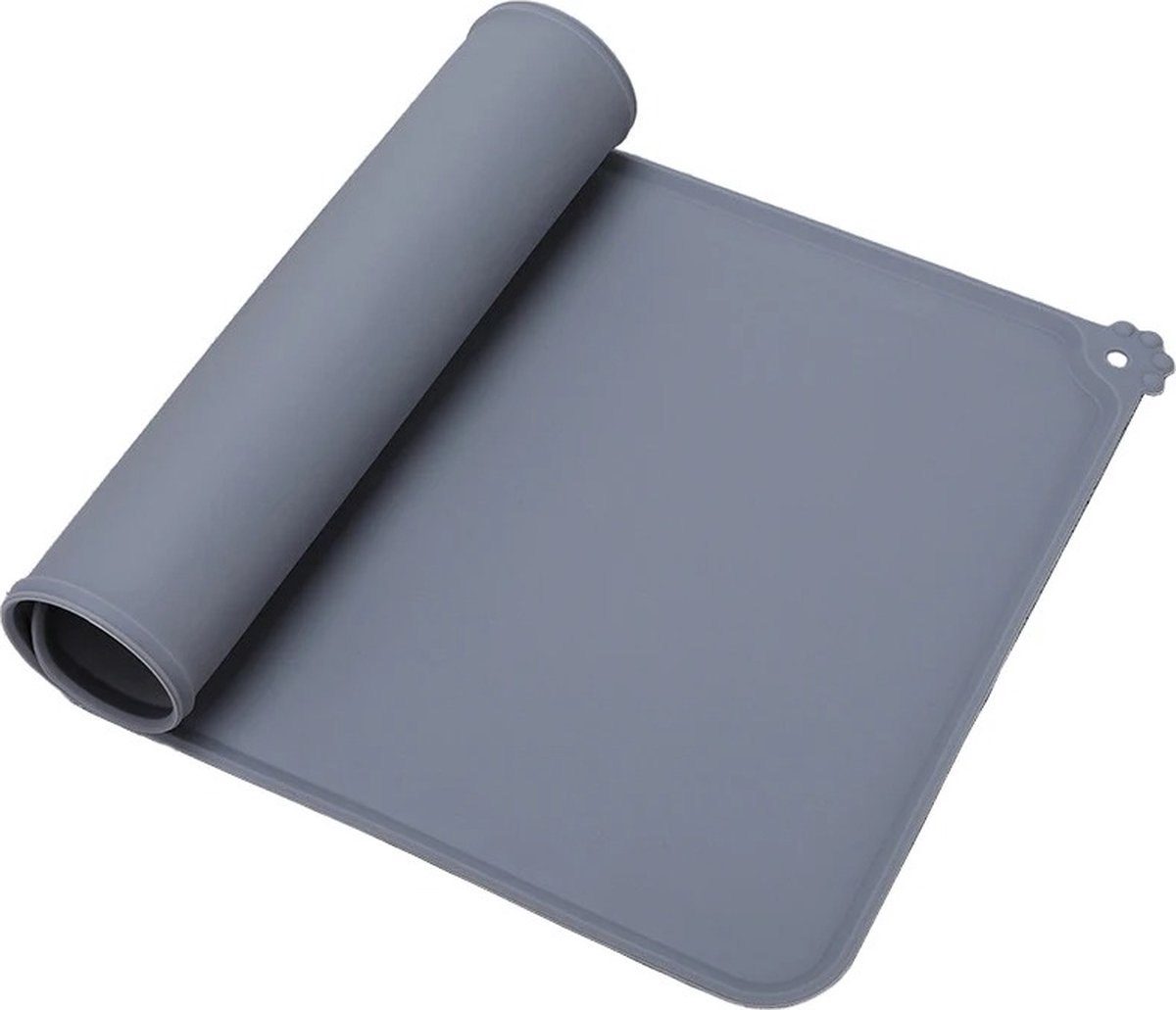 WiseGoods Premium Waterproof Kattenmat / Hondenmat - Hondenvoer & Kattenvoer Mat - Matten Voor Drinkbak En Voerbak - Grijs 48x30