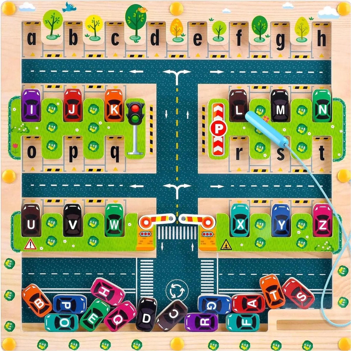Magnetisch Letterbord van Hout – Montessori speelgoed Alfabet leren Educatief Speelgoed voor Kinderen – Taalvaardigheid Ontwikkelen door Spelenderwijs Leren