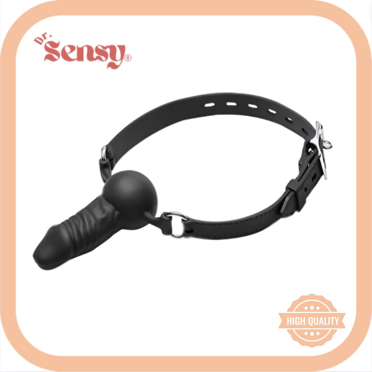 Goedkoopste Dr. Sensy BDSM Gag strapon - Zwart - Face Banger Gag - Gag Mond Dildo