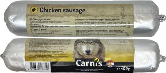 Carnis Houdbare vleesworsten - Hondenworst - Kip - 400 GR - 1ST
