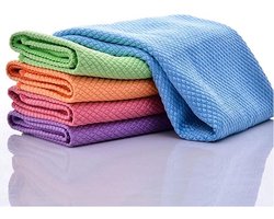 Microvezeldoekjes set 5 stuks - Useme - Microvezeldoek - Schoonmaak - 100% Microvezel - Ramen wassen zonder strepen - Originele doeken - Duurzaam - De Bekende Raamdoeken - 38cmx38cm