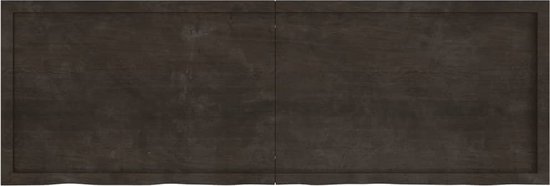 Plateau de table en chêne The Living Store - 180x60x6 cm - Gris foncé