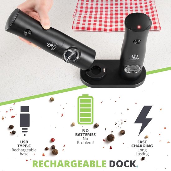 CIRCLE JOY Elektrische Salz und Pfefferühle 2er Set Gewürzühle aus