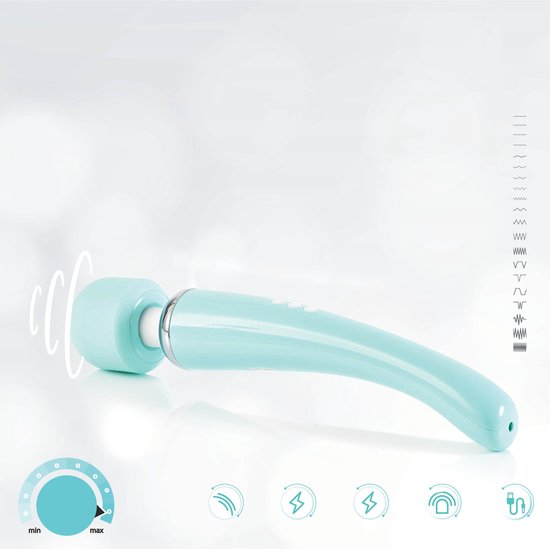 Sensual-U Elegance Curve Vibrator 8 Snelheden Cyaan - Sensual-U - €36,90