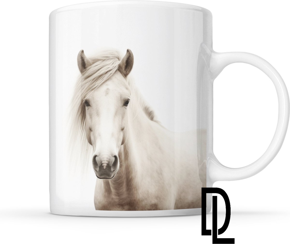 Mok met ijslandse paard