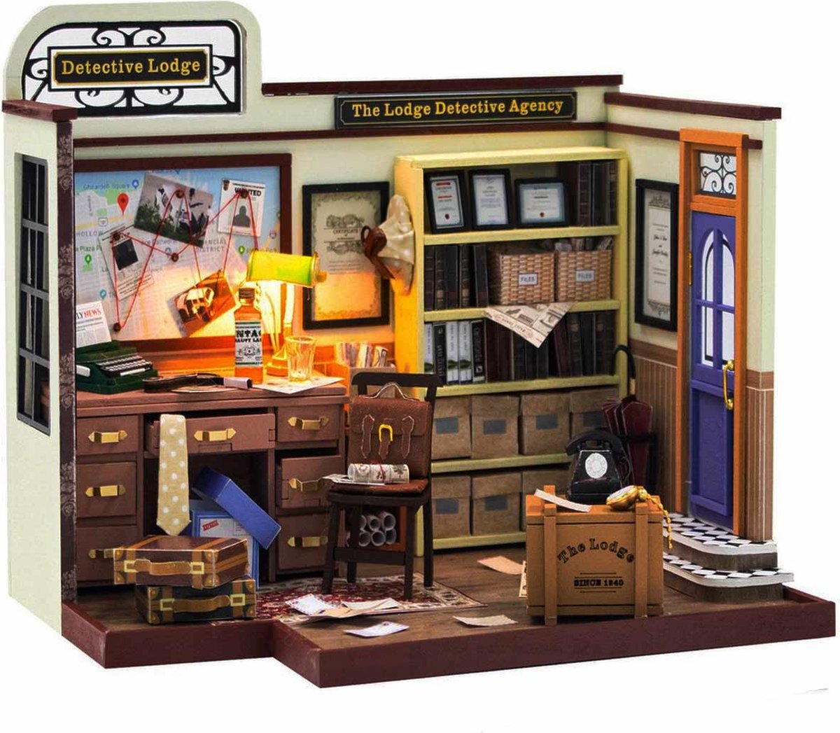 Meedeer Miniatuur Huis Kits Miniatuur bouwpakket Magic Lodge Detective Boek Nook Kit Detective Agency houten modelbouw doe-het-zelf modelbouw 3D puzzels architecturale modellen Voor 14 jaar+-Perfect House