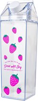 Clayre & Eef Gourde 750 ml Fraises en plastique transparent
