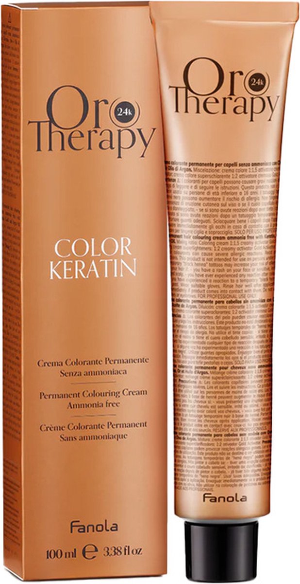 Fanola Haarverf Orotherapy Color Keratin Permanent Colouring Cream 6.00 Intense Dark Blonde