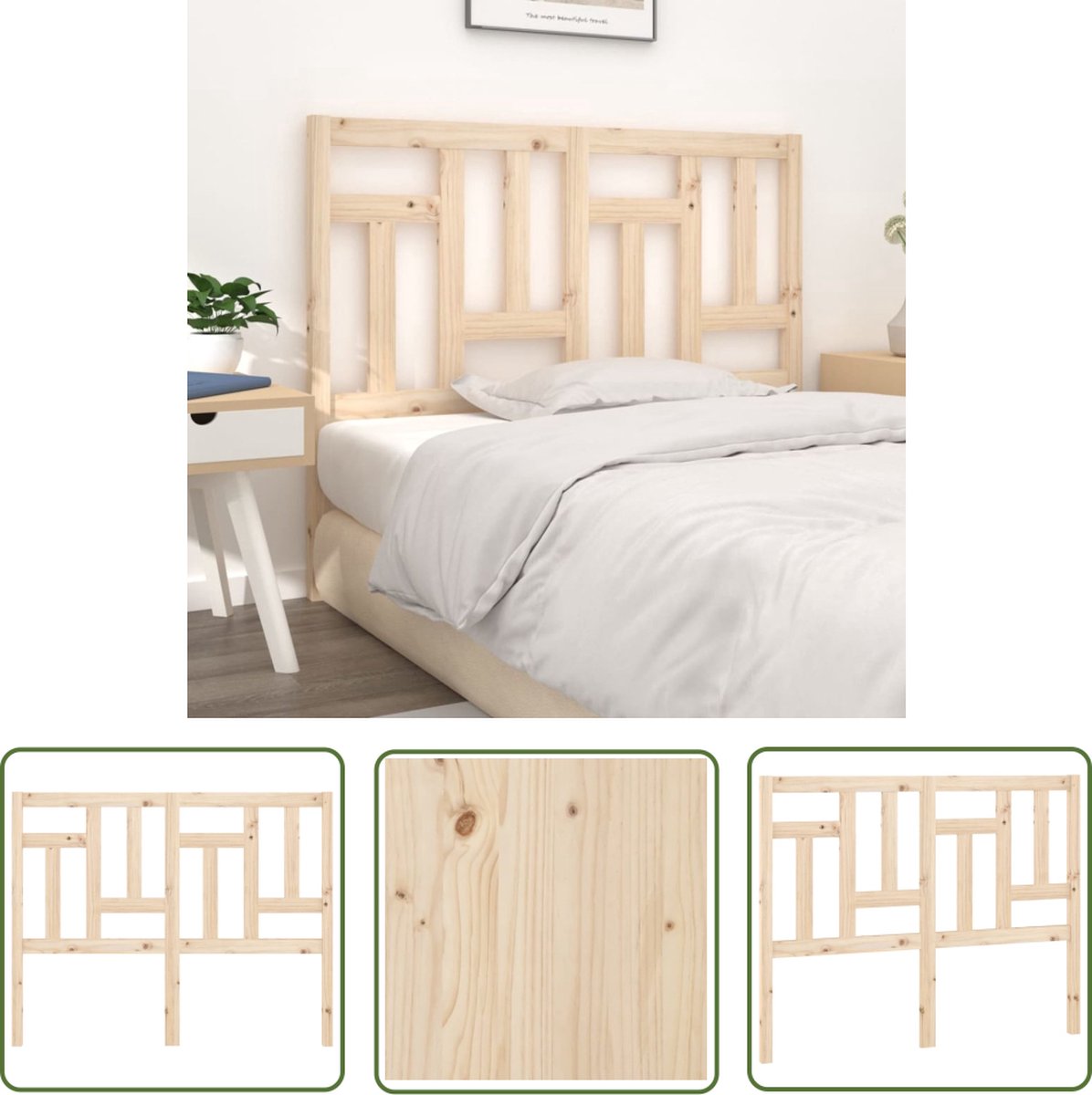 The Living Store Houten Hoofdeinde - 165.5 x 4 x 100 cm - Trendy design