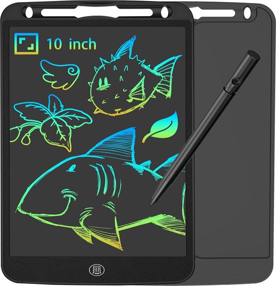 Foto: Lcd writing tablet 12 inch zwart elektronische schrijftablet voor kinderen en volwassenen ideaal voor notities tekenen en rekenen draagbaar digitaal schrijfbord met wisfunctie en stylus pen 