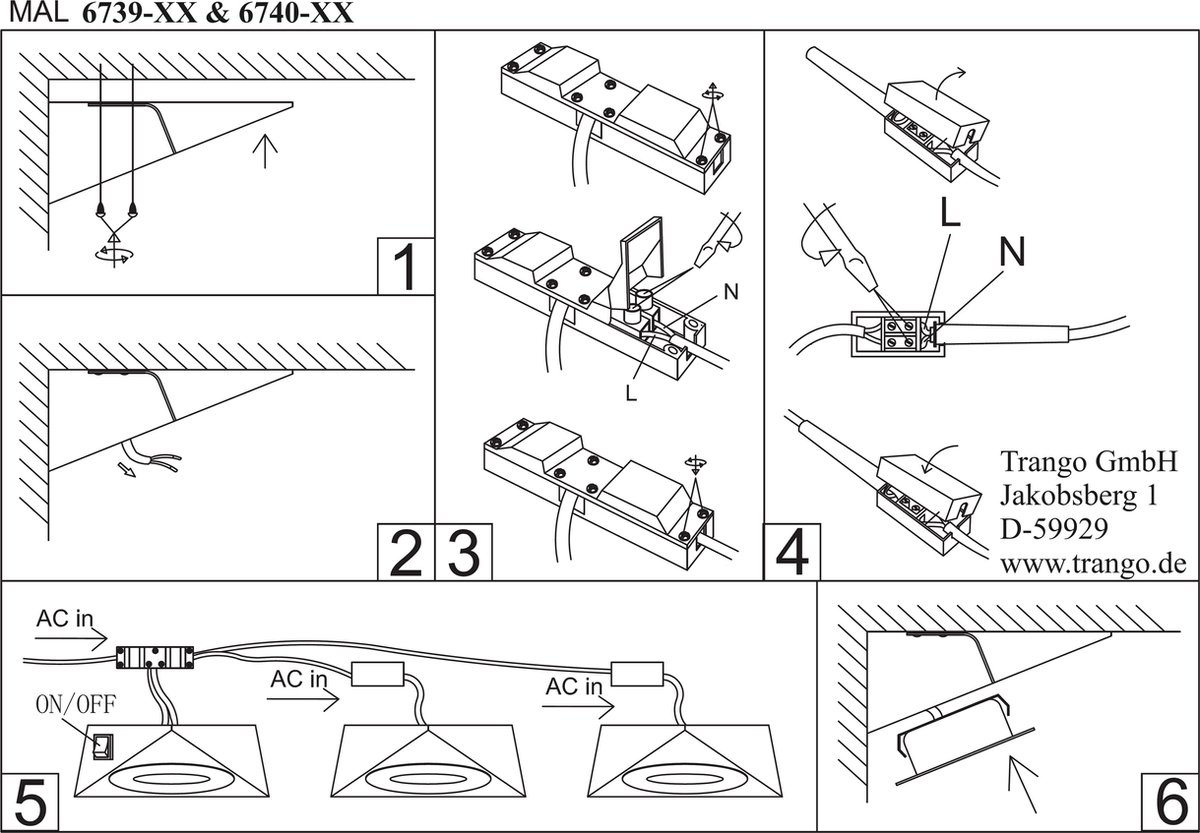 Driehoekspot / Keuken- onderbouwspot TRIANGLE LED 230V | Zwart