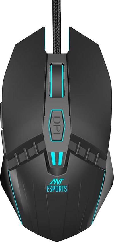 Ant Esports GM50 Optische Bedrade Gaming Muis | Slanker Shell Ontwerp voor Klauwgrepen | Voorgevormde Vorm | Premium Bouwkwaliteit | Multi-Zone RGB Verlichting
