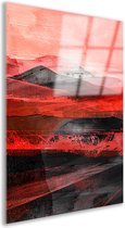 Woestijn glas schilderijen - Landschap schilderij - Glasschilderij Bergen - Wanddecoratie klassiek - Plexiglas schilderij - Decoratie muur acrylglas 40x60 cm