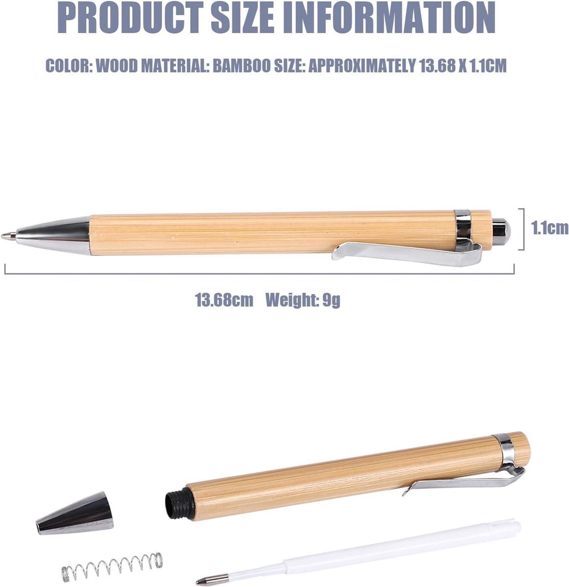 100 stuks / bamboe balpen pen pen kantoor & school benodigdheden pennen