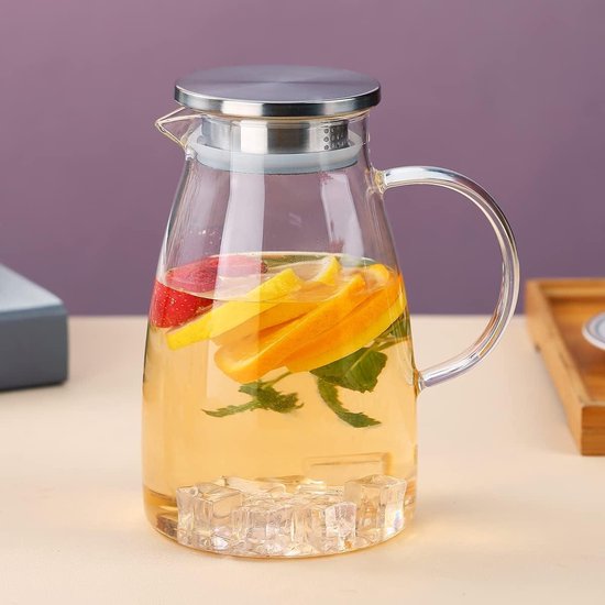Kyraton 1500ml 51oz glazen kruik met verwijderbaar deksel, warme en