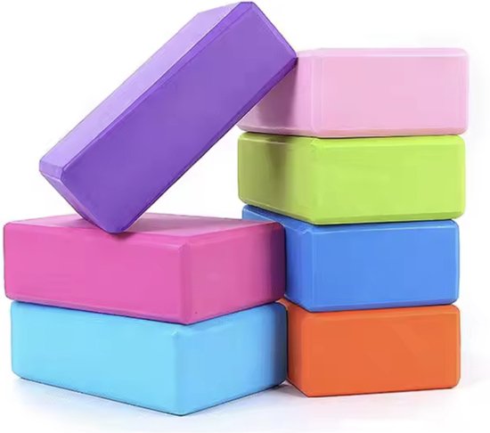 June Spring Yogablok / Yoga Schuimblok - 2 stuks - Kleur: Paars - Hoge Kwaliteit - Luxe Yoga Blok - Foam - Set van 2 - Ronde Hoeken - Anti Slip - Premium Yogablok - Stevig & Duurzaam - Fitness & Pilates Accessoires - Home Workout / Thuis Sporten van Merkloos — afbeelding 2