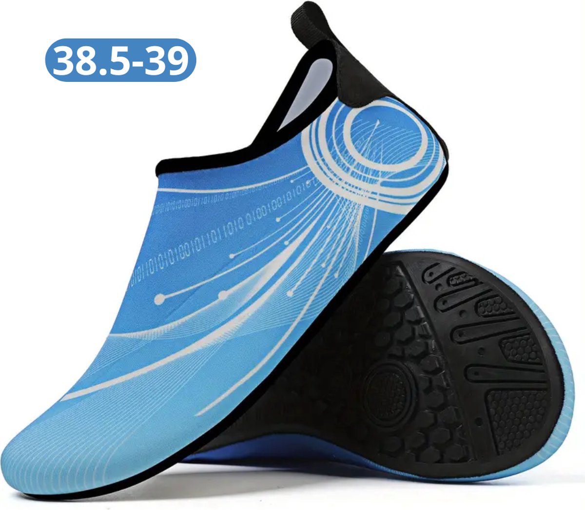Bovista Waterschoenen Voor Kinderen & Volwassenen - Aqua Shoes - Aquaschoenen - Afzwemschoenen - Zwemles Schoenen - Hemelsblauw - Maat 38.5-39