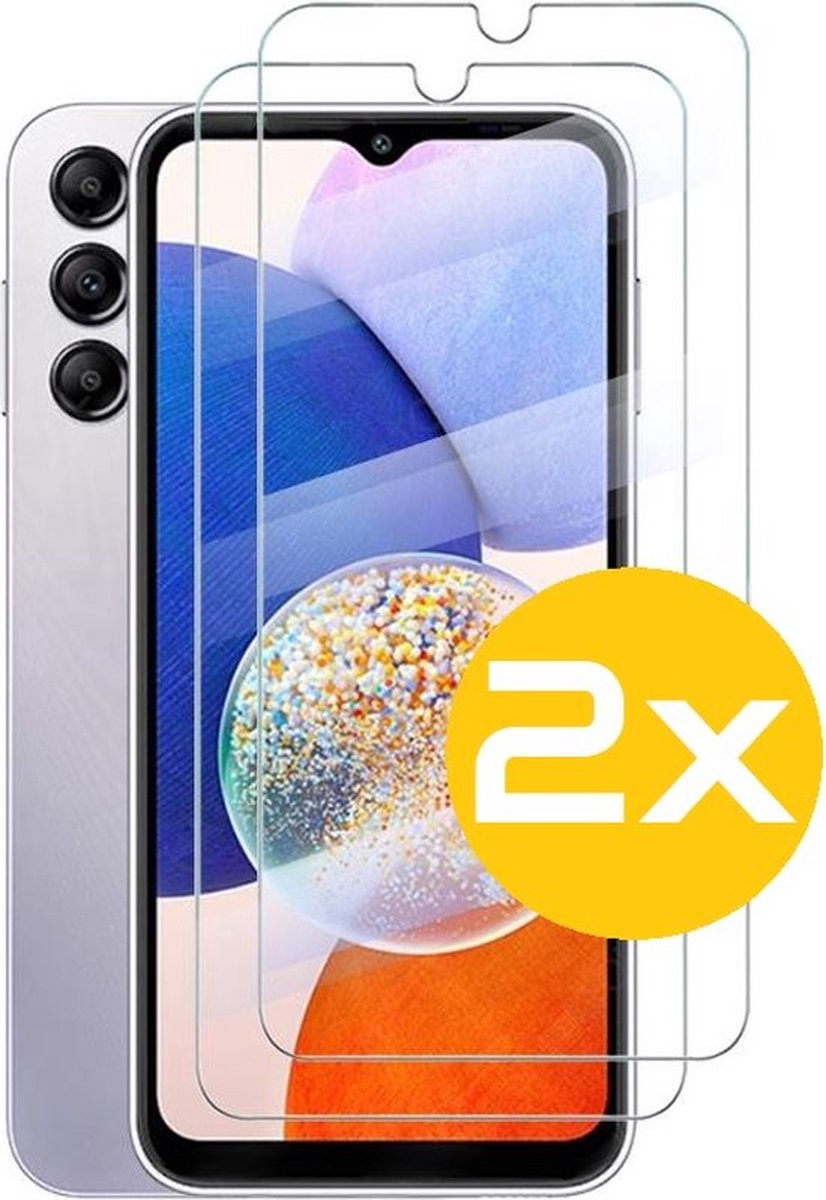 Screenprotector - Geschikt voor Samsung Galaxy A14 4G/Samsung Galaxy A14 5G Tempered Glas screen protector - 2 stuks Beschermglas