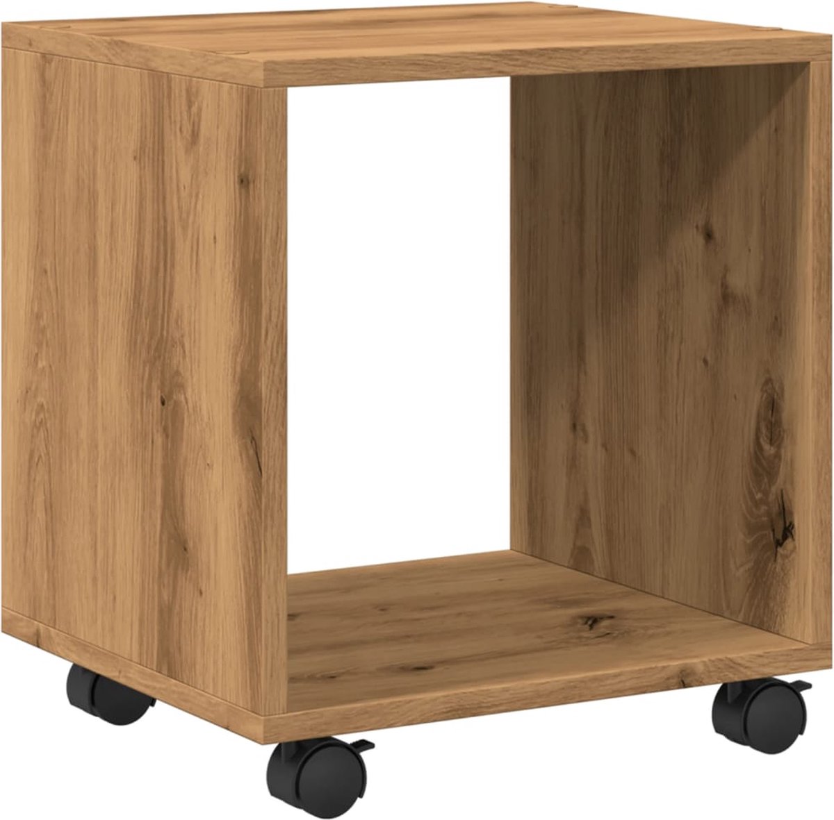vidaXL Rolkast - 37x33x42,5 - cm - bewerkt - hout - artisanaal - eikenkleurig