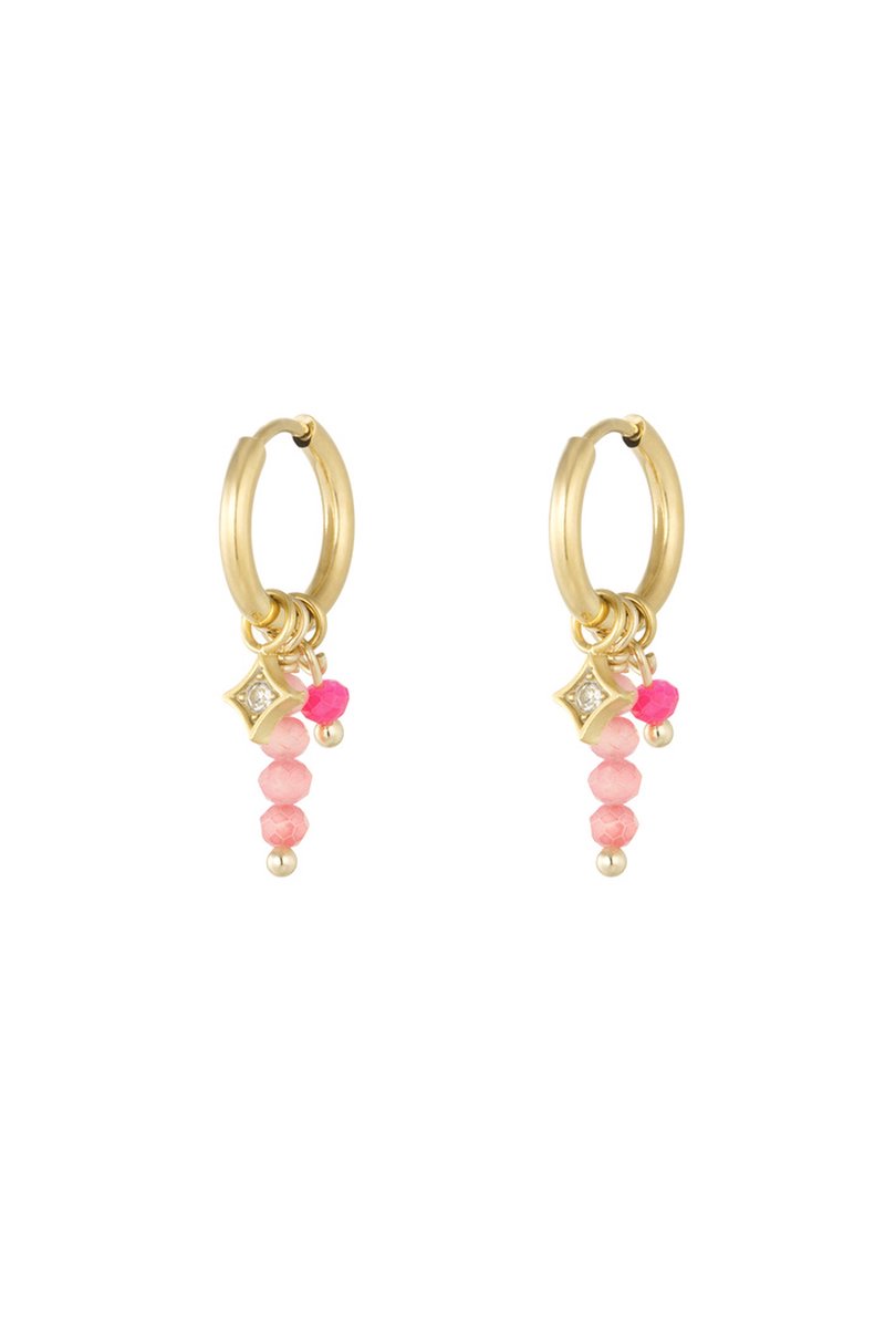 Oorbellen summer madness - roze goud