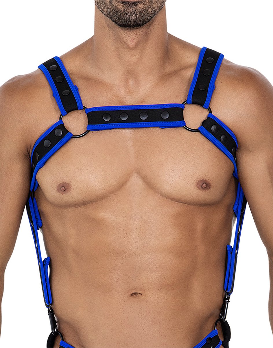 Cut4Men - Fetish Harnas - Tuigje - Neo - Blauw/Zwart