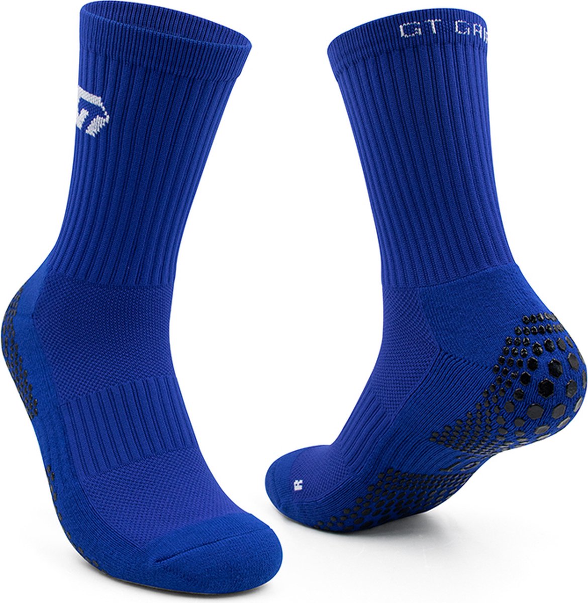 GT GRIP Socks - Gripsokken - Premium - 1 paar - Blauw - Sportsokken - Voetbal gripsokken - Basket gripsokken - Padelsokken - Maat 43-47