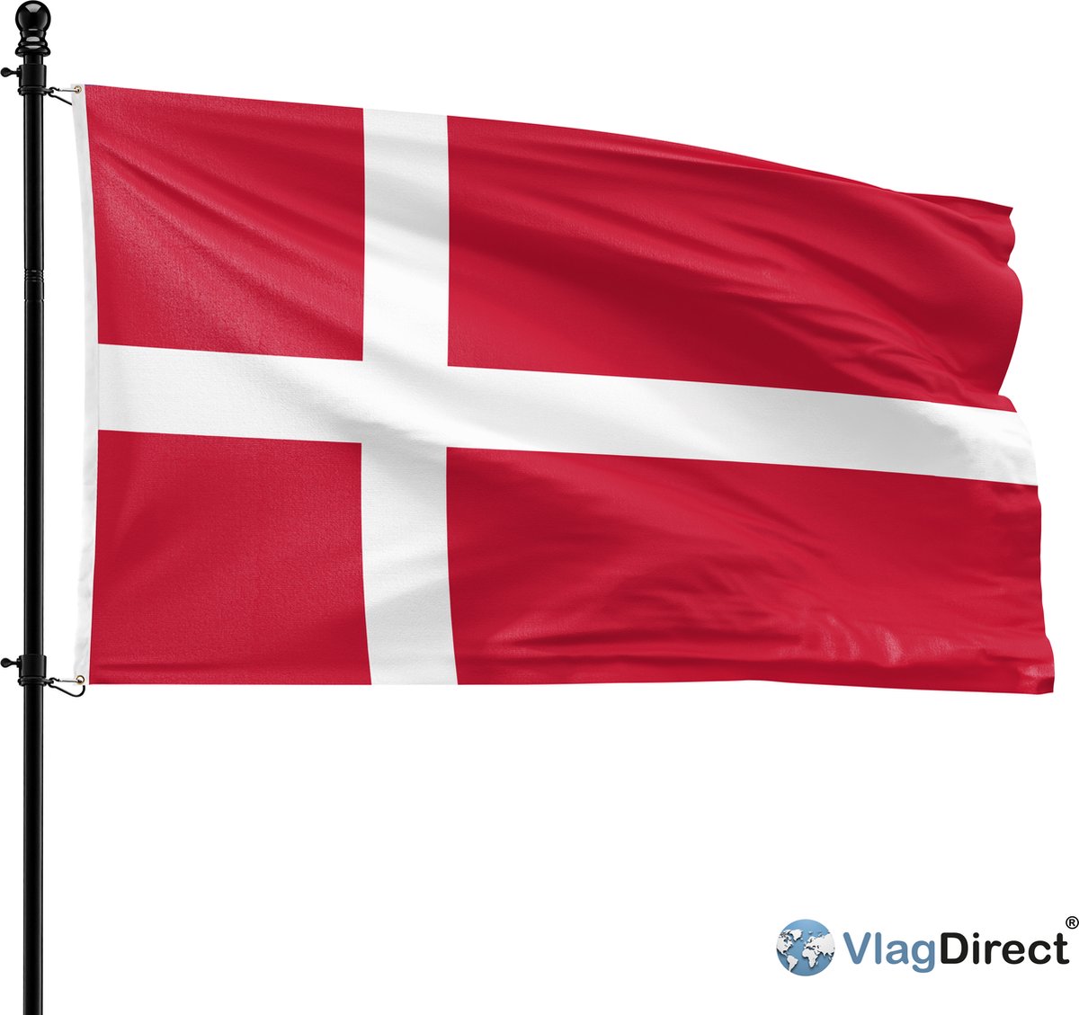 VlagDirect - Deense vlag - Denemarken vlag - 90 x 150 cm.