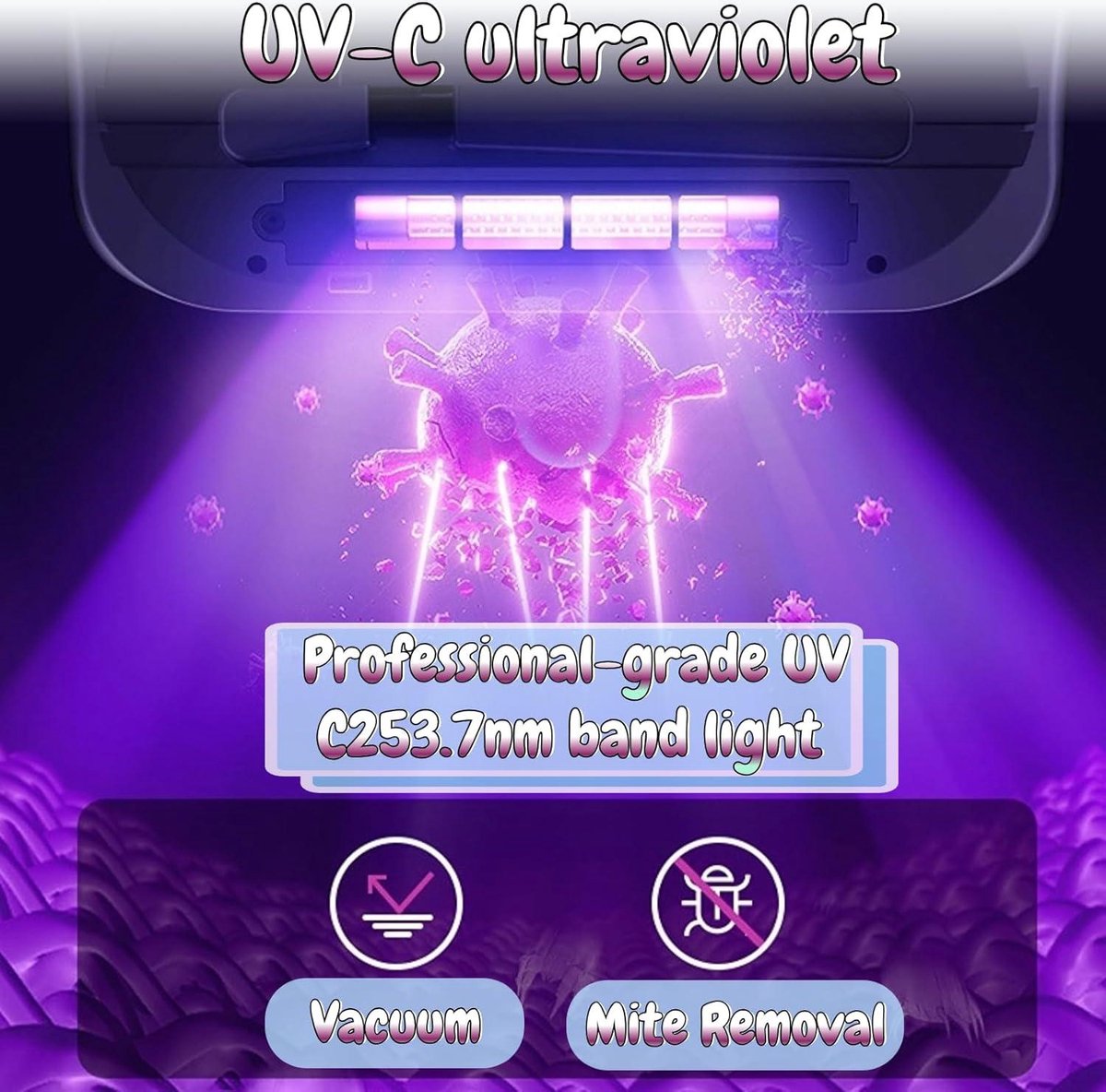 Draagbare Stofzuiger Kruimeldief voor Matrassen en Tapijten - afbeelding 2