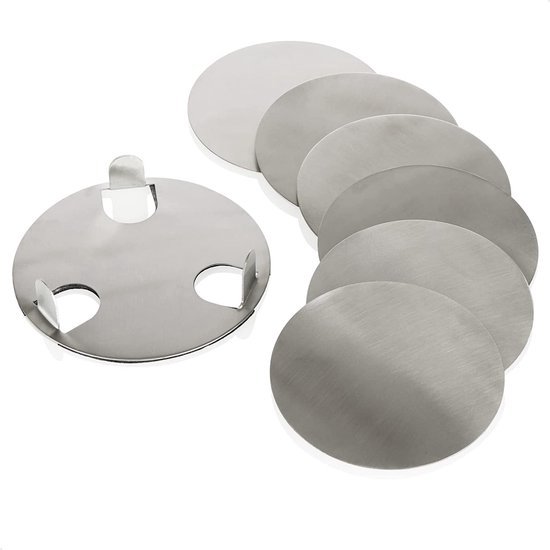 Blomus 63476 Onderzetters Lareto, Roestvrij Staal Mat, Zwart/Zilver, Set Van 6 Blomus 63476 Onderzetters Lareto, Roestvrij Staal Mat, Zwart/Zilver, Set Van 6