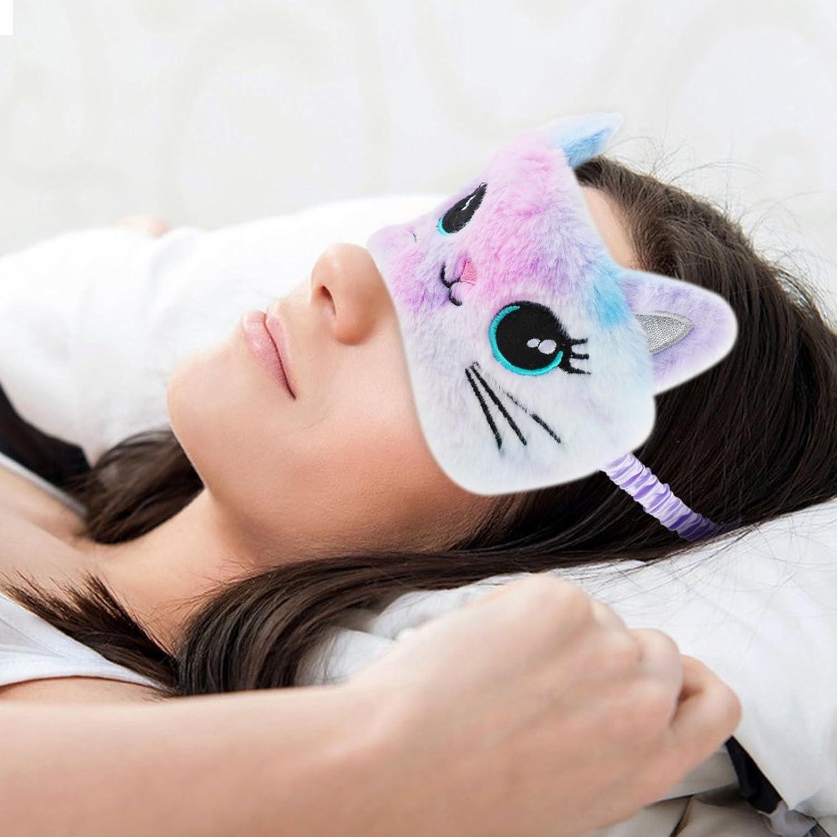 Set van 8 schattige slaap blinddoek, oogmasker zachte pluizige slaap