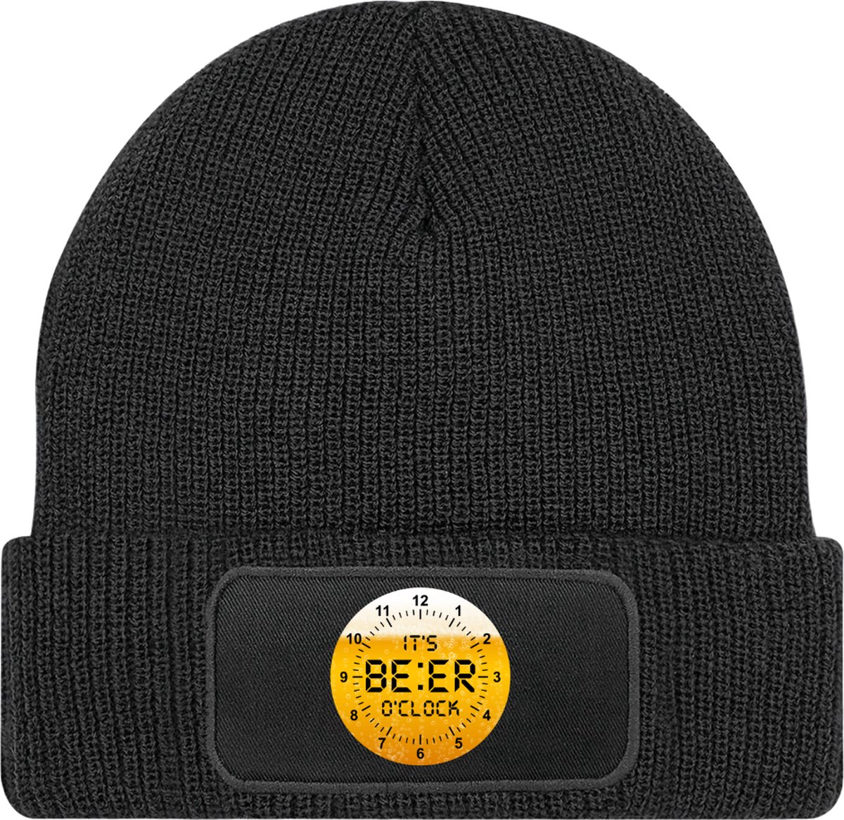 Muts heren met leuke tekst-zwart-one size-muts voor de winter-cadeau papa-cadeau voor opa-bier tijd