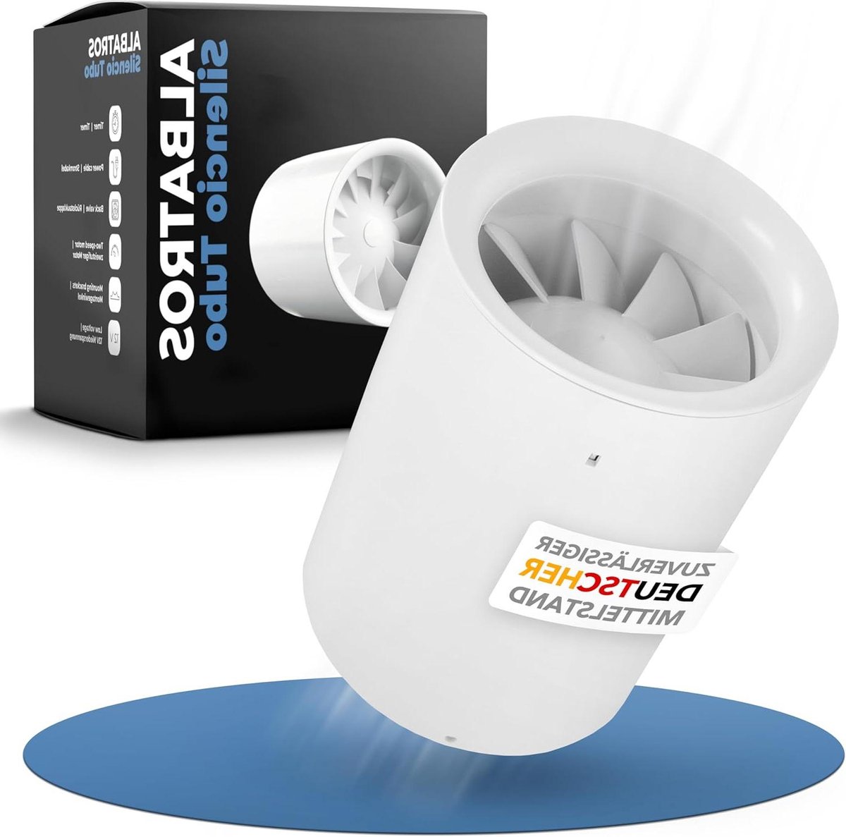 Silencio Tubo buisventilator 100 mm extra stil- krachtig voor badkamers- keukens- woonkame