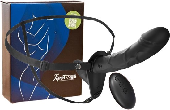 TipsToys Vibrerende Strap On - Voorbind Dildo met Afstandsbediening - Sextoys voor Vrouwen