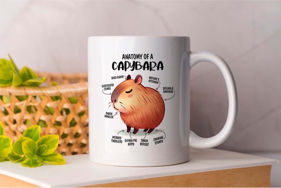 Mug Anatomie d'un Capybara - CapybaraVibes - CapybaraLove - CapybaraLife - Funny - CapibaraLiefde - CapibaraLeven - CapibaraTeam