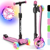 Bol.com Apollo KidsPro 4 Kinderstep Opvouwbare Step in Hoogte Verstelbare Driewielige Step Led-scooter voor Kinderen vanaf 3 Jaa... aanbieding